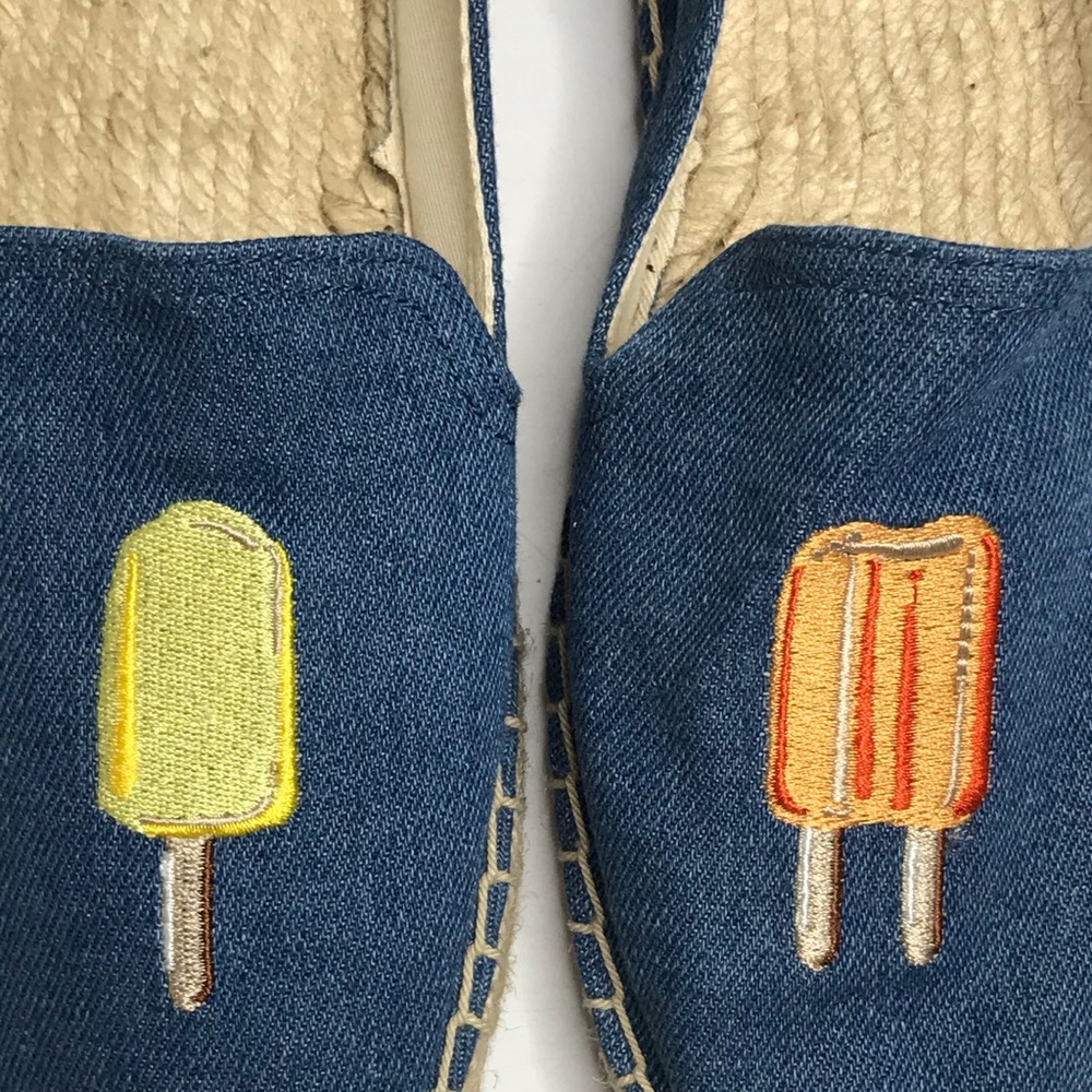 Soludos Denim Popsicles Smoking Slipper Espadrilles Size 9 - Picture 2 of 8